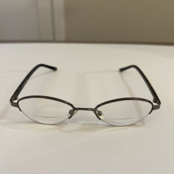 Liz Claiborne Gold Half-Rim Metal Crystal Eyeglass FRAMES - L327 0JM3 47-16-130 - Picture 2 of 16
